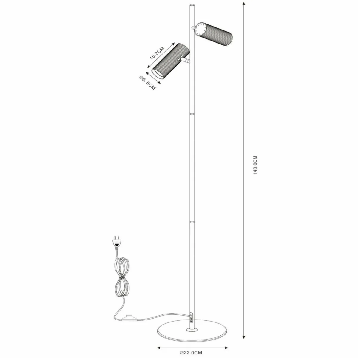 lampadaire_clubs_rglable_blanc_mtal__cm_gu_0.webp Cheap Lucide Lampadaire Clubs, réglable, blanc, métal, 140 cm, GU10