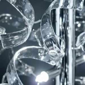 Fashion Metallux Lampadaire Crystal à tige recouverte