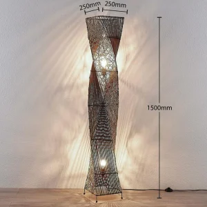 Shop Lindby Lampadaire en rotin Kassia à la lumière agréable