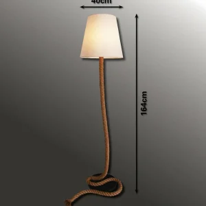 Fashion Näve Lampadaire en tissu Rope avec corde naturelle