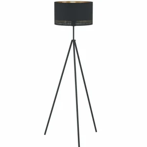 Clearance EGLO Lampadaire Esteperra, trépied, noir/doré