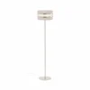 Sale HELAM Lampadaire Helen abat-jour tissu blanc doré