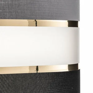 Cheap HELAM Lampadaire Helen abat-jour tissu, gris-noir-doré