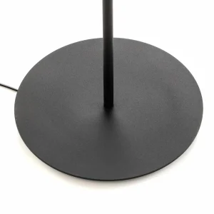 Cheap HELAM Lampadaire Helen abat-jour tissu, gris-noir-doré