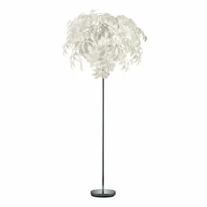 New Reality Leuchten Lampadaire Leavy, hauteur 180 cm, chromé/blanc, métal/plastique