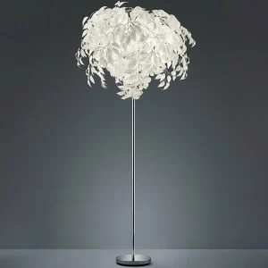 New Reality Leuchten Lampadaire Leavy, hauteur 180 cm, chromé/blanc, métal/plastique