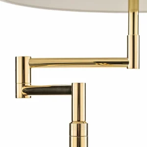 Shop Knapstein Lampadaire Lilian, variateur LED, laiton poli/mat