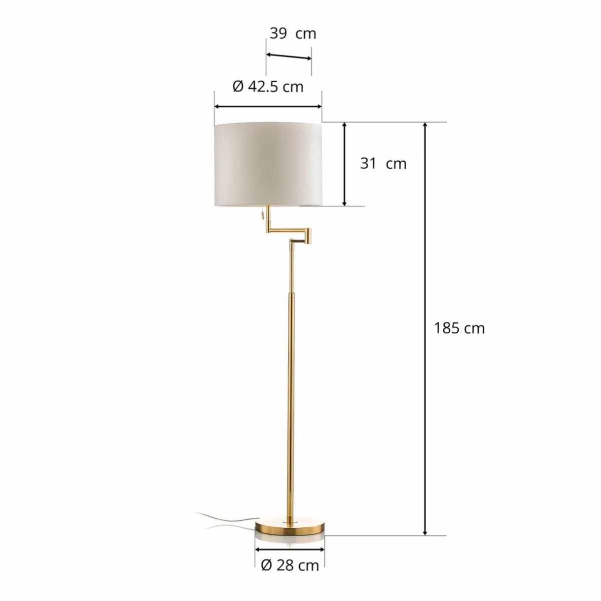 lampadaire_lilian_variateur_led_laiton_polimat_6.webp Shop Knapstein Lampadaire Lilian, variateur LED, laiton poli/mat