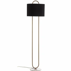 Outlet Avonni Lampadaire LM-9112-1E, pied en marbre, abat-jour en textile