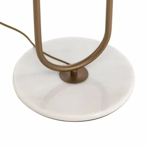 Outlet Avonni Lampadaire LM-9112-1E, pied en marbre, abat-jour en textile