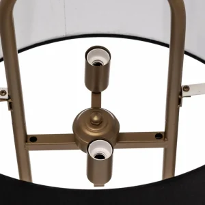 Outlet Avonni Lampadaire LM-9112-1E, pied en marbre, abat-jour en textile