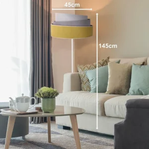 Store Duolla Lampadaire Pastell Trio jaune/gris/gris clair