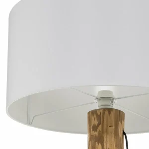 Fashion BRITOP Lampadaire Pino Simple, abat-jour blanc, pied brun