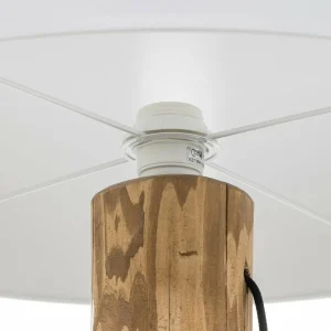 Fashion BRITOP Lampadaire Pino Simple, abat-jour blanc, pied brun