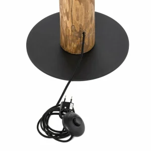 Fashion BRITOP Lampadaire Pino Simple, abat-jour blanc, pied brun
