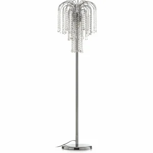 Best ONLI Lampadaire Pioggia avec pluie de cristal, chromé