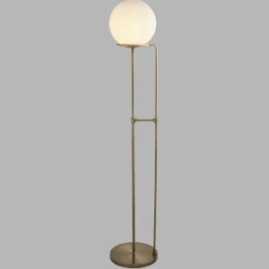 Best Sale Searchlight Lampadaire Sphere laiton ancien avec sphère verre