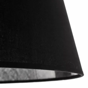 Fashion Argon Lampadaire textile Fulda, abat-jour noir, pied chromé