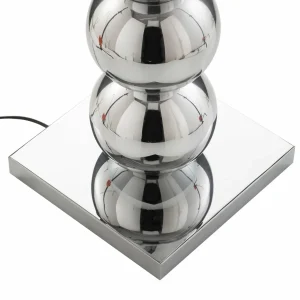 Fashion Argon Lampadaire textile Fulda, abat-jour noir, pied chromé