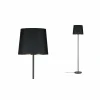 Shop Paulmann Lampadaire textile noir Enja avec pied en marbre