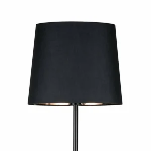 Shop Paulmann Lampadaire textile noir Enja avec pied en marbre