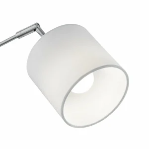 Best Reality Leuchten Lampadaire Tommy, nickel/blanc, hauteur 200 cm, 5 lampes, tissu