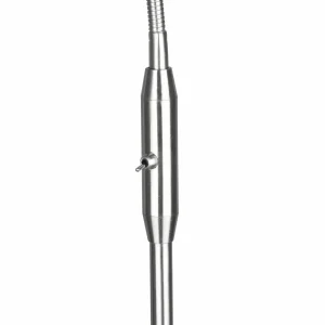 Shop Reality Leuchten Lampadaire Tommy, nickel/blanc, hauteur 130 cm, métal/tissu