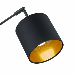 Best Reality Leuchten Lampadaire Tommy, noir/or, hauteur 200 cm, 5 lampes, tissu