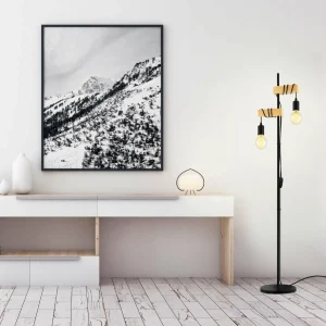 Best EGLO Lampadaire Townshend à 2 lampes. noir/bois clair
