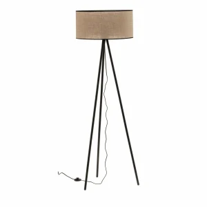 Best Sale BRITOP Lampadaire Tubo avec abat-jour tissu beige trépied
