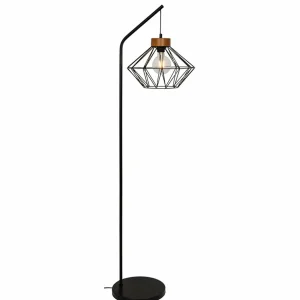 Shop Viokef Lampadaire Vega avec un abat-jour cage
