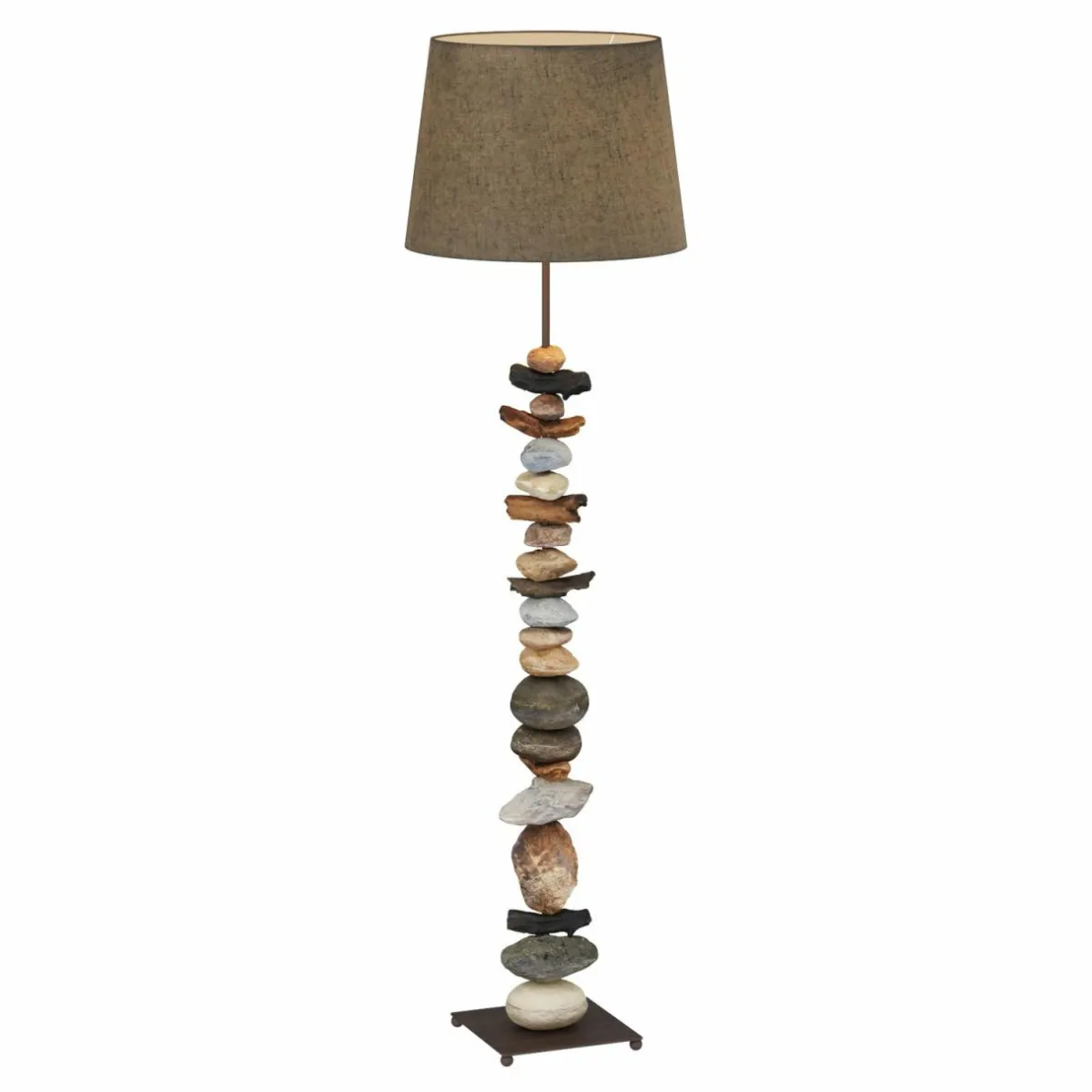 lampadaire_vera_abatjour_tissu_et_dcor_en_pierre_3.webp Best Sale ONLI Lampadaire Vera abat-jour tissu et décor en pierre