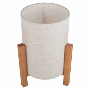 New Näve Lampe à poser 3193, bois, textile de lin, hauteur 32cm