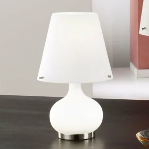 Store Fabas Luce Lampe à poser Ade, hauteur 58 cm, blanc, verre