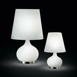 Online Fabas Luce Lampe à poser Ade, hauteur 33 cm, blanc, verre