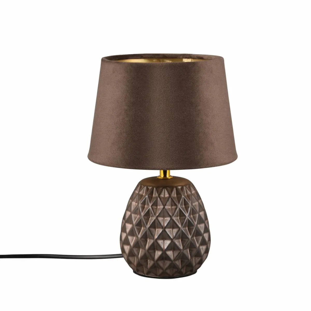 lampe__poser_ariane_cramiquevelours_marron_0.webp Sale Reality Leuchten Lampe à poser Ariane, céramique/velours, marron
