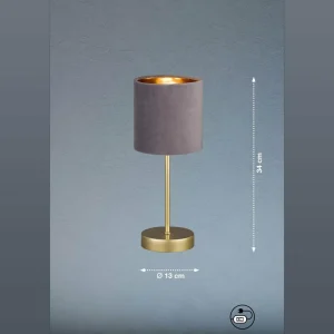 Flash Sale FISCHER & HONSEL Lampe à poser Aura socle doré abat-jour gris/doré