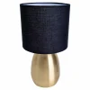 Clearance Näve Lampe à poser Aurum, abat-jour tissu, noir/doré