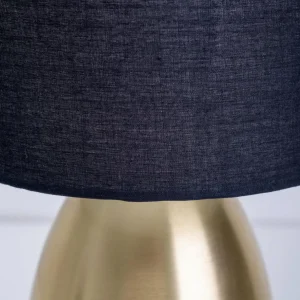 Clearance Näve Lampe à poser Aurum, abat-jour tissu, noir/doré