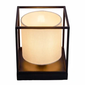 Outlet Näve Lampe à poser Beta en métal abat-jour tissu blanc