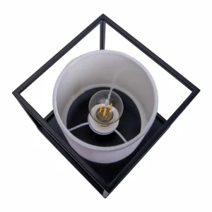 Outlet Näve Lampe à poser Beta en métal abat-jour tissu blanc