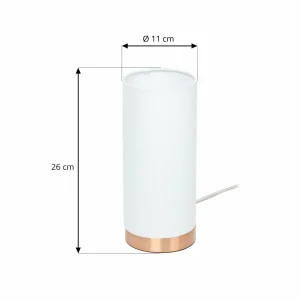 Sale Lindby Lampe à poser blanche Ronja à pied couleur cuivre