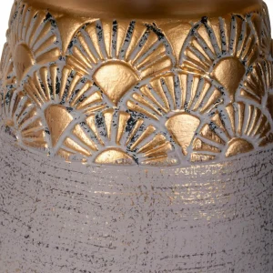 Fashion Näve Lampe à poser Bronco, beige, céramique/simili cuir, hauteur 39 cm