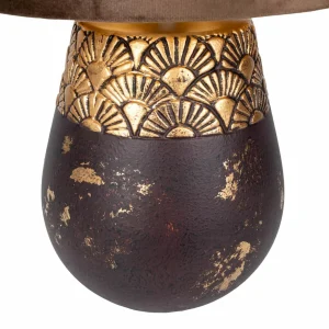 Store Näve Lampe à poser Bronco, tabac, céramique/simili cuir, hauteur 39 cm