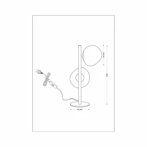 Discount Eco-Light Lampe à poser Canopus vert/argent hauteur 40 cm à 2 lampes verre E14
