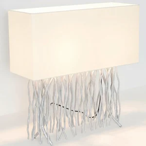 Shop Holländer Lampe à poser Capri, angulaire, écru/argenté