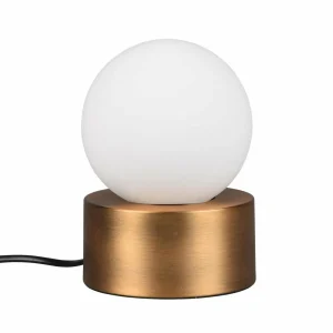 Cheap Reality Leuchten Lampe à poser Countess opale, pied métal laiton