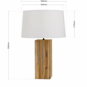 Cheap ORION Lampe à poser Dallas pied en bois parallélépipède