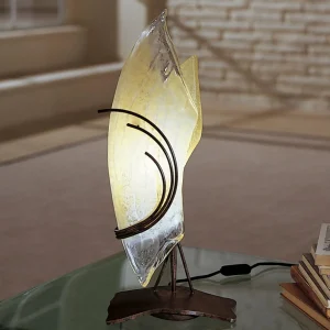 Best Sale Sil-Lux Lampe à poser design ROMA 48 verre courbé à gauche