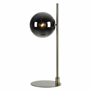 Sale Markslöjd Lampe à poser Dione, laiton/gris fumée, verre, fer